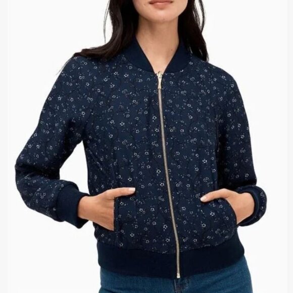 NWT Kate Spade Out West Wild Roses Reversible Bomber Jacket Size S - Picture 2 of 9